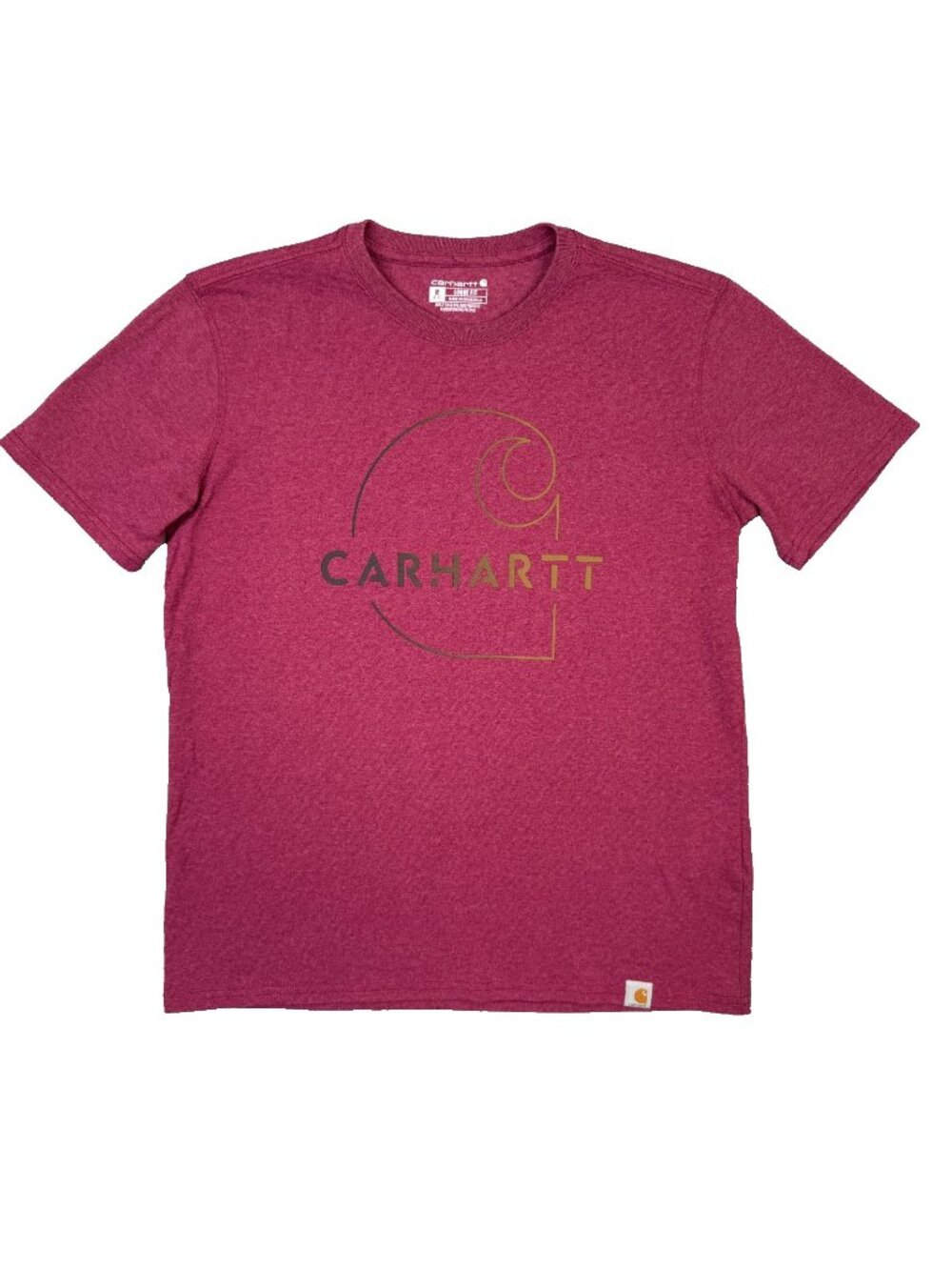 Carhartt T Shirt Womens Medium M Loose Fit Maroon Red Logo Short Sleeve 105600